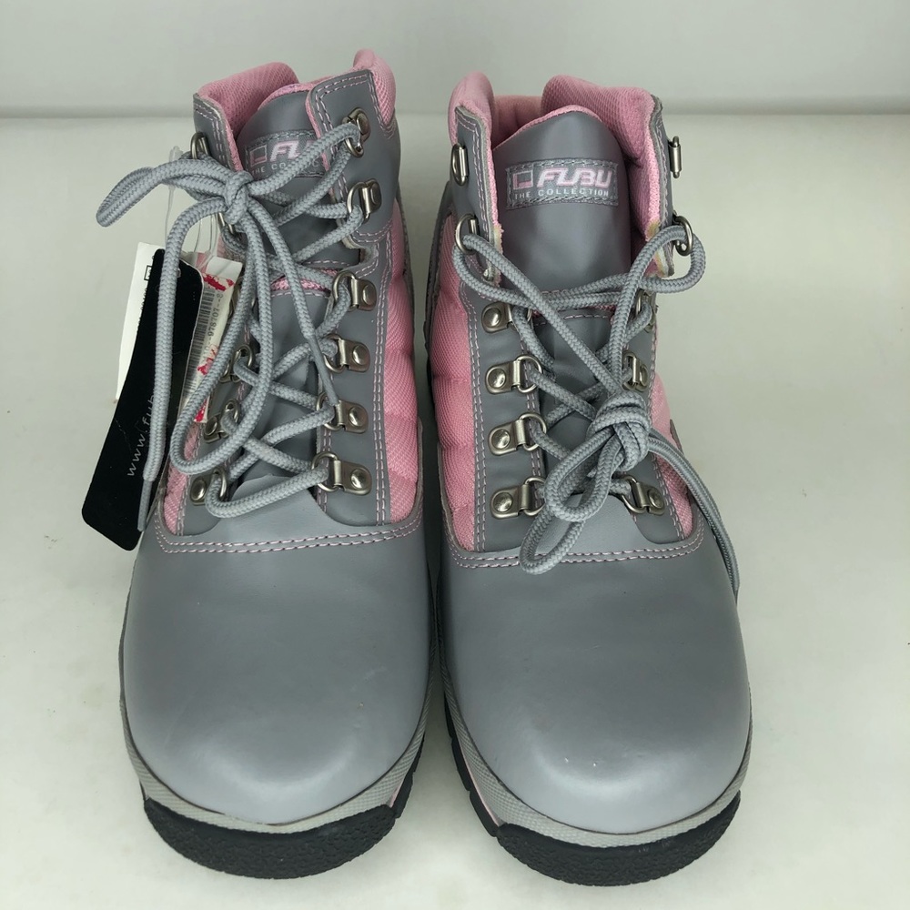 Fubu ankle boots men size 6.5 gray/pink color